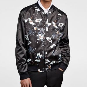 Floral Print Bomber Jacket